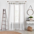 thumbnail image 1 of Elrene Home Fashions Panneau de Rideau de Fenêtre Boho Transparent avec Pompons, Lin, (52 X 95), 1 of 7