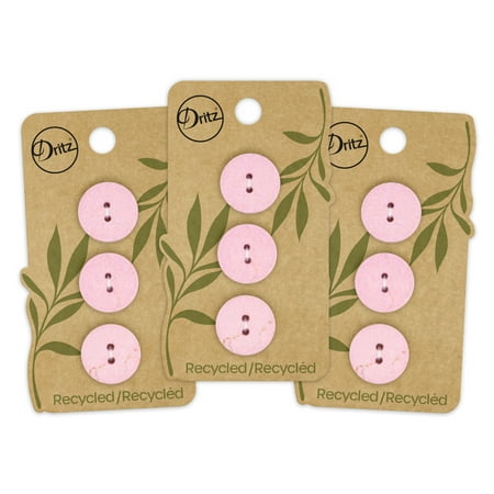 UPC: 0072879307924 | Dritz Recycled Cotton Round Button 18mm Light Pink 3 Pack (9 Count)