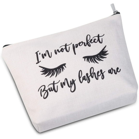 Zuo Bao I'm Not Perfect But My Lashes Are Makeup Bag Cosmetic Bag Makeup Bag Gift For Women (I'm Not Perfect)