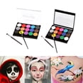 thumbnail image 1 of 2x 15Color De De Pintura Corporal De Pintura De Maquillaje De De Halloween Soledad Pintura facial para niños adultos, 1 of 10