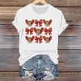 thumbnail image 2 of Hyknon Hauts pour Femmes Été Saint-Valentin Imprimé Manches Courtes Col Rond Haut/chemise Pull Doux Polyvalent pour Sortir, 2 of 4