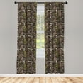 thumbnail image 4 of Ambesonne Botanical Window Curtains, Forest Foliage Blossoming, Each 28" W x 84" L, Pale Pink and Brown, 4 of 4