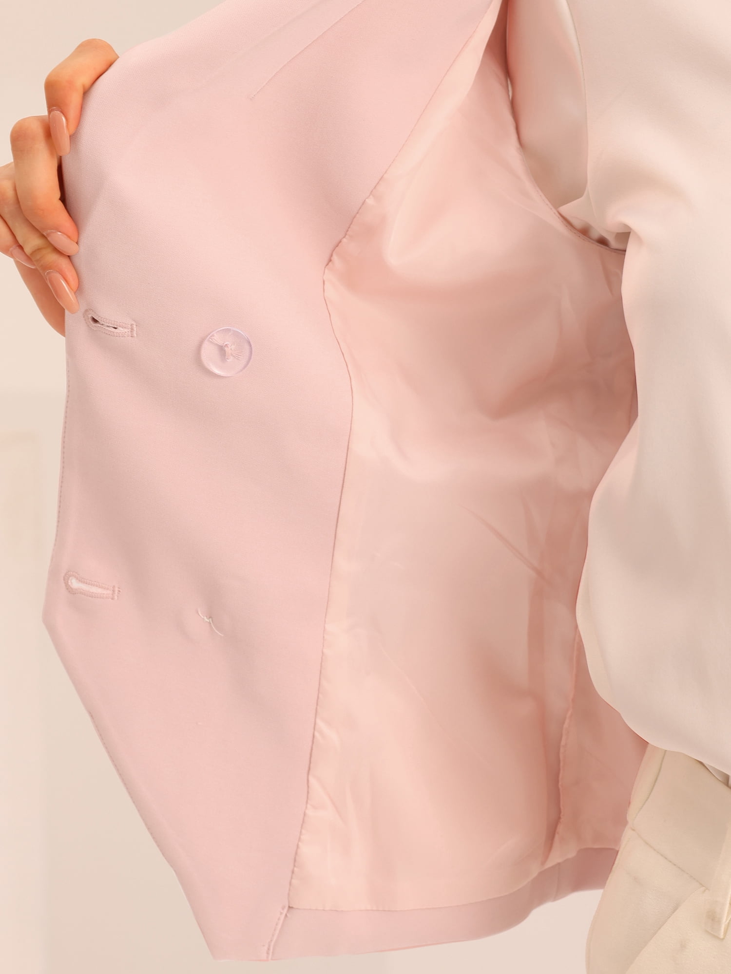 Unique Bargains Women's Elegant Waistcoat Double Breasted Shawl Lapel Suit Vest