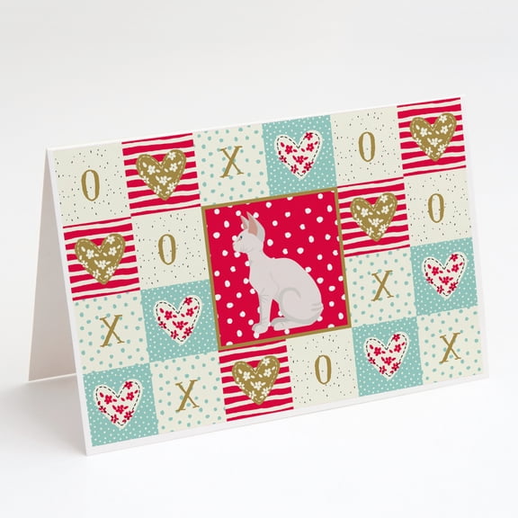 Sphynx #3 Cat Love Greeting Cards and Envelopes Pack of 8