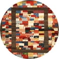 thumbnail image 1 of Ahgly Company Indoor Round Contemporary Saffron Red Abstract Area Rugs, 5' Round, 1 of 6