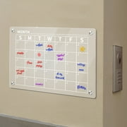 Blingpaing Magnetic Acrylic Calendar for Fridge, Calendar Planner Board for Refrigerator, Clear Dry Erase Board Include 8 Makers and Clean Cloth