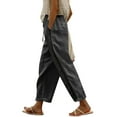 thumbnail image 1 of Women Casual High Waist Pants Drawstring Capri Pants With Pockets Wide Leg Cropped Pants For Women Pants for Women Work Casual Short Womens Work Pants Business Casual Soft Sweatpants for Women Womens, 1 of 5