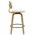 thumbnail image 4 of MidCentury Fabric and Wood 26" Counter Stool with Swivel Beigeand Natural, 4 of 8