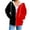 Red, variant on Uootdi Women's Two Tone Hoodie Jacket Zip Up Contrast Color Casual Oversized Sweatshirt Trendy Fall Fashion Outerwear Green Women Tops