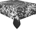 thumbnail image 2 of MYPOP Flowers In Black And White Cotton Linen Tablecloth 60x84 inches Tablecover Desk Table Cloth For Dining Room, Tea Table, Picnics, Parties, 2 of 6