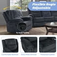 thumbnail image 5 of Home Theater Seating, Multifunctional Manual Loveseat Reclining Sofa, 1 Seater Oversized Manual Motion Recliner Sofa for Living Room, Bedroom, Office, Dark Blue, 5 of 9