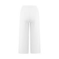 thumbnail image 6 of Bloomae Cotton Linen Pants for Women 2025 Wide Leg Cropped Lounge Trousers Drawstring Elastic Waist Summer Beach Pant Outfits with Pockets White XL, 6 of 7