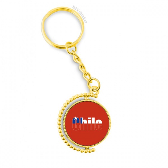 Chile país bandera nombre Anillo de oro de metal llavero llavero