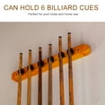 thumbnail image 3 of Billiards Cue Mount, Wood Wall-Mounted Rack Cue Pool Rack, Easy to Installation for Billiard Club Home, 3 of 7