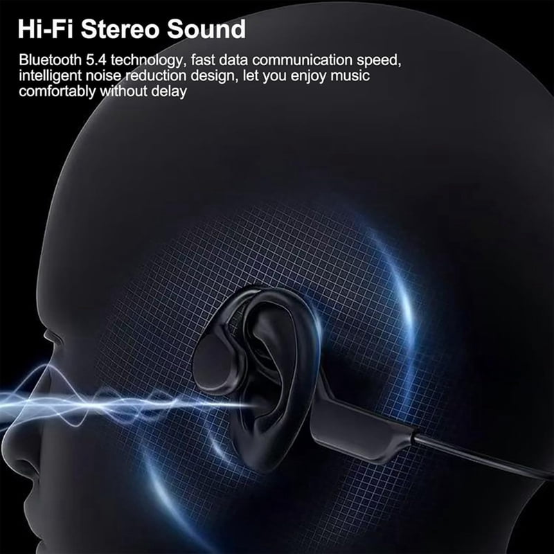 Bone Conduction Headphones Sports Headset Open-Ear Bluetooth Wireless Swimming Earphones Built-in Mic for Workout