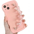 thumbnail image 6 of for iPhone Case,Cute Curly Wave Frame with with Heart Beaded Lanyard Camera Lens Protection Soft Shockproof Phone Case (White,iPhone 14), 6 of 6