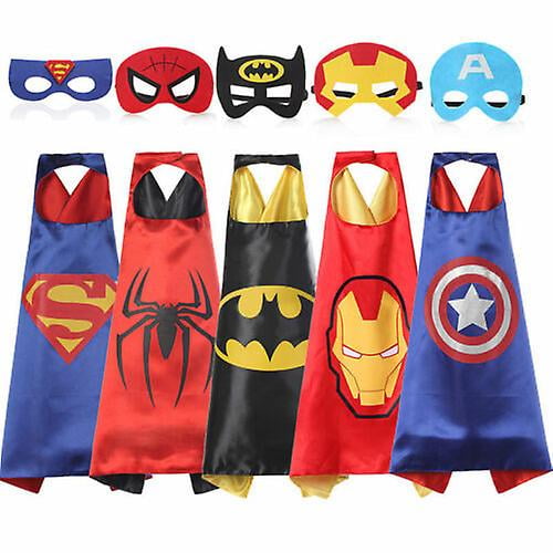 Capa de superhéroe de Marvel para niños, capa de DC con máscara para ojos, disfraz de Cosplay (Batman), 1 Uds.