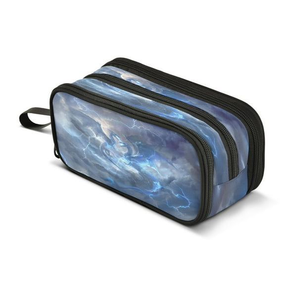 ALAZA Cool Dragons Pencil Case Bag 3 Compartment Pen Pouch Large Storage Holder Box Organizer