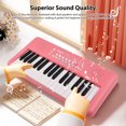 thumbnail image 2 of 32 Key Electronic Keyboard Piano 16 Tones 10 Rhythms 10 Demos Dual Speaker Musical Instrument with Microphone Dual Power Mode Portable Music Piano Keyboard for Beginners Keyboards Piano, 2 of 7