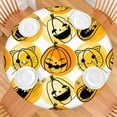 thumbnail image 2 of Halloween Themed Elastic Hem Round Table Cover - 44 Inch Fitted Tablecloth for Kitchen Dining Party, Durable Polyester, 2 of 6