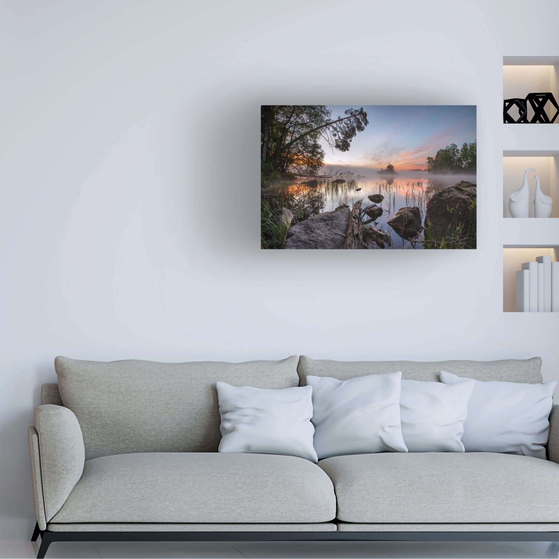 Canvas Wall Art - Keller 'Peaceful Morning' Wall Art for Living Room, Bedroom, or Office D?cor by Trademark Fine Art - 47 x 30 Inches