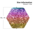 thumbnail image 3 of Kll Hexagon Drink Coasters Set Of 4,Pu Leather Absorbent Coasters Set Decorative Coffee Cup Coasters Housewarming Gift For Home Decor-Glitter Rainbow, 3 of 9