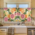 thumbnail image 2 of Yayeee Kitchen Curtains Tier Set of 2 Light Filtering 57"x36" Over Sink Window Panels, Citrus Leaves, 2 of 7