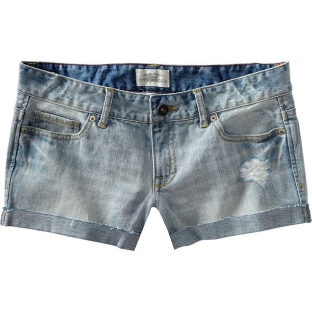 Aeropostale Womens Cut Off Distressed Casual Denim Shorts, Azul, 9/10