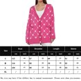 thumbnail image 2 of Suéter Cárdigan bonito para mujer, informal, con corazón, Jacquard, un solo pecho, cuello en V, traje de vacaciones Ygjytge Rosa Roja M para Mujer, 2 of 7
