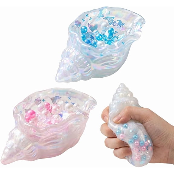 Premium Conch Squeeze Toys, Stress Relief, Sensory Toys with an Extra-Firm Squish for Adults—Ultra-Squishy and Moldable with a Slow-Release Effect (2PCS)Q