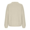 thumbnail image 6 of Womens Comfy Sweaters Loose Crewneck Knit Plain Sweatshirt Pullover Drop Shoulder Long Sleeve Fall Winter Tops (S, Beige), 6 of 7