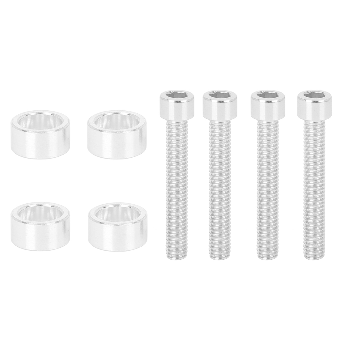 Cup Washer Bolt Kit 4pcs 6mm Racing Car Aluminum Alloy Silver Tone