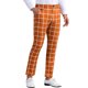 thumbnail image 5 of Pantalones de hombre Inspire Chic, de cuadros, con frente plano, cintura elástica y botón, 30, marrón oscuro, 5 of 7