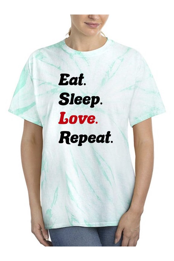 Eat Sleep Love Repeat Tie Dye Cyclone Women -Smartprints Designs, Female x-Large