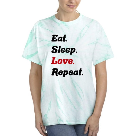 Eat Sleep Love Repeat Tie Dye Cyclone Women -Smartprints Designs, Female Large