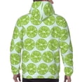 thumbnail image 7 of Goofa Green Lemon Slices for Men's Hooded Sweatshirt - Lightweight Pullover Hoodie with Kangaroo Pocket, Perfect for Everyday Wear-XX-Large, 7 of 7