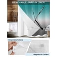 thumbnail image 3 of No Hook Cloth Fabric Shower Curtain with Snap in Liner, Teal Gray Ombre Waterproof Shower Curtains Set with See Through Top Window, Black Hockey Sticks Minimalist Style Bath Curtains Shower 48"x72", 3 of 6