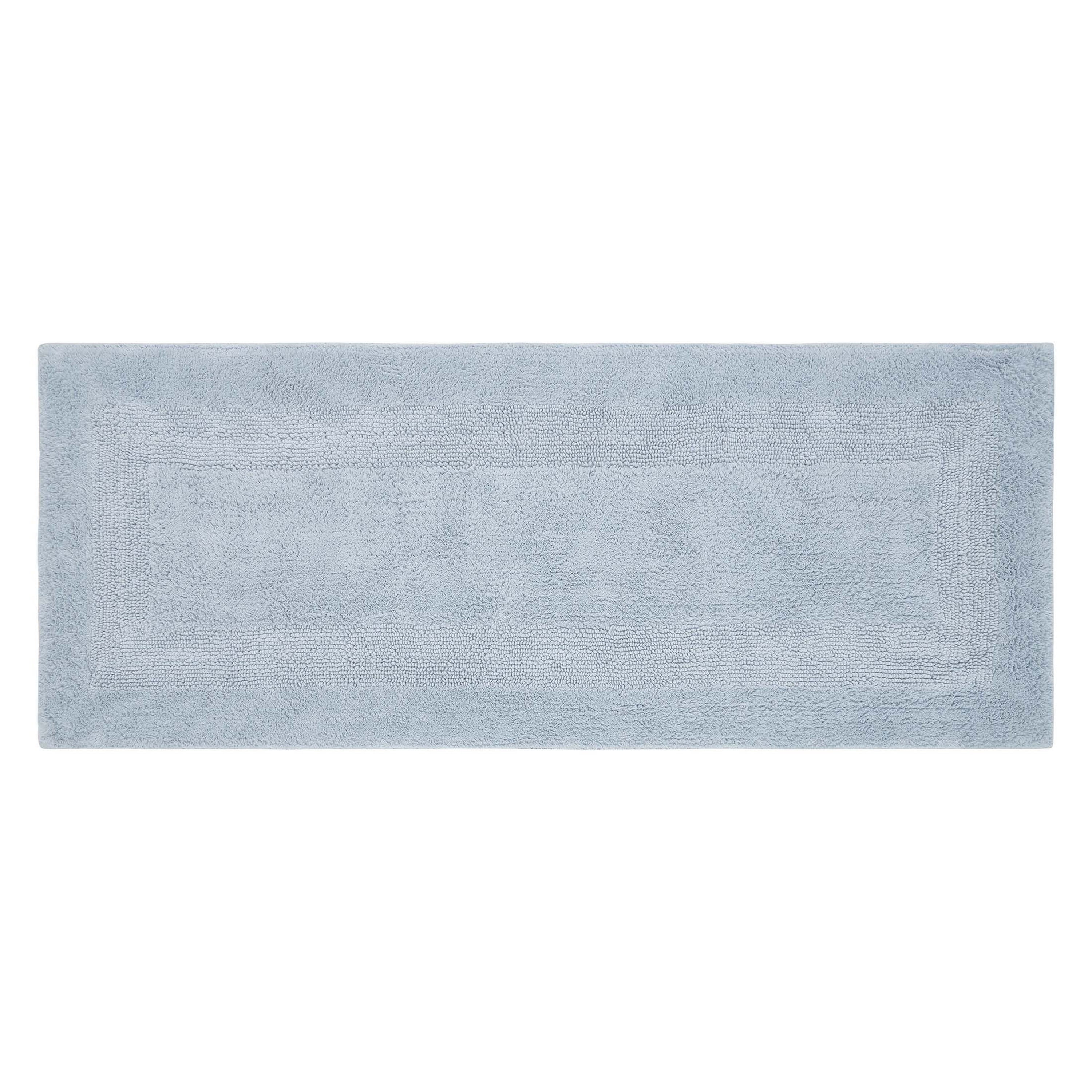 VCNY Home Jessica Light Blue Ring Spun Cotton Reversible Bath Runner, 24" x 60"
