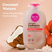 غسول الجسم eos Shea Better Cashmere - ماء جوز الهند، تركيبة هلامية كريمية، 16 أونصة.