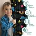 thumbnail image 3 of Blackout Kids Curtains,Blue Controllers Games Icons Black Pattern Childrens Insulated Curtains Set Of 2,Bedroom Essentials,Toddler Room Decor 52"x84", 3 of 5