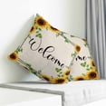 thumbnail image 4 of Throw Pillow Covers 16x16 Inch, Yellow Sunflowers Decorative Pillow Cases for Couch Sofa Bed, Retro Farmhouse Summer Floral Leaves Cotton Linen Square Home Decor Pillowcases with Hidden Zipper, 4 of 7