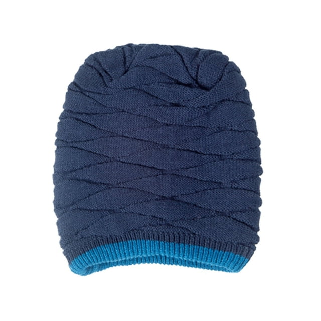 Chapeau Homme Noir Automne Hiver Chaud Homme Extensible Doublé en Peluche Bonnet Tricoté