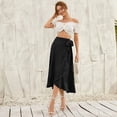 thumbnail image 5 of Valcatch 2024 Women's Ruffle Half Skirt Summer One Piece Lace up Maxi Skirt Casual Solid Color Irregular Hip Dress Fashion Skirts, 5 of 7