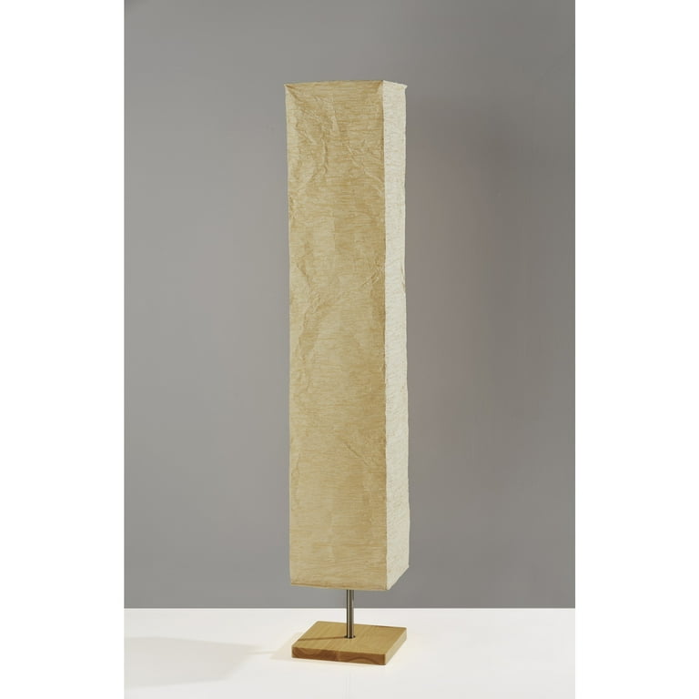 Adesso Dune Floorchiere Natural Rubber Wood Color Steel Accents