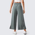 thumbnail image 3 of MLDRA Pants for Women Wide Leg Cropped Sweatpants High Waisted Lounge Yoga Pants with Pockets Baggy Casual Travel Work Everyday Comfort 2025 Fall Grey Sage, 3 of 7