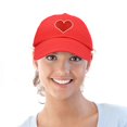 thumbnail image 5 of DALIX Big Heart Womens Hat Embroidered Baseball Cap in Red, 5 of 6