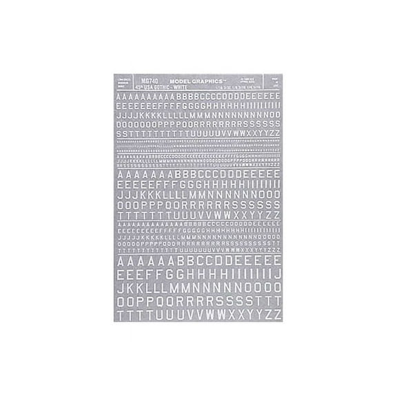 Woodland Scenics Gothic 45-Degree USA Letters White WOOMG740 Train Decals/ Dry Transfers