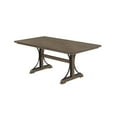 thumbnail image 5 of 7pc Brown Oak Wood Dining Set with 6 Beige Linen Upholstered Chairs, 5 of 5
