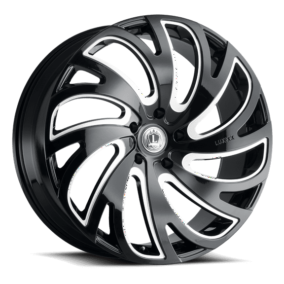 LUXXX ALLOYS 23 24X9.5 6X139.7 30ET 73.1CB GLOSS BLACK MILLED WHEEL