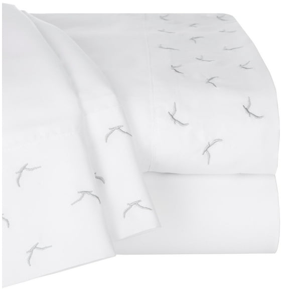 Seagull 3-piece Embroidered Sheet set Twin